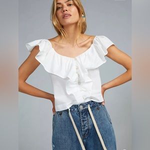 Maeve Ruffled Buttondown Blouse - Anthropologie